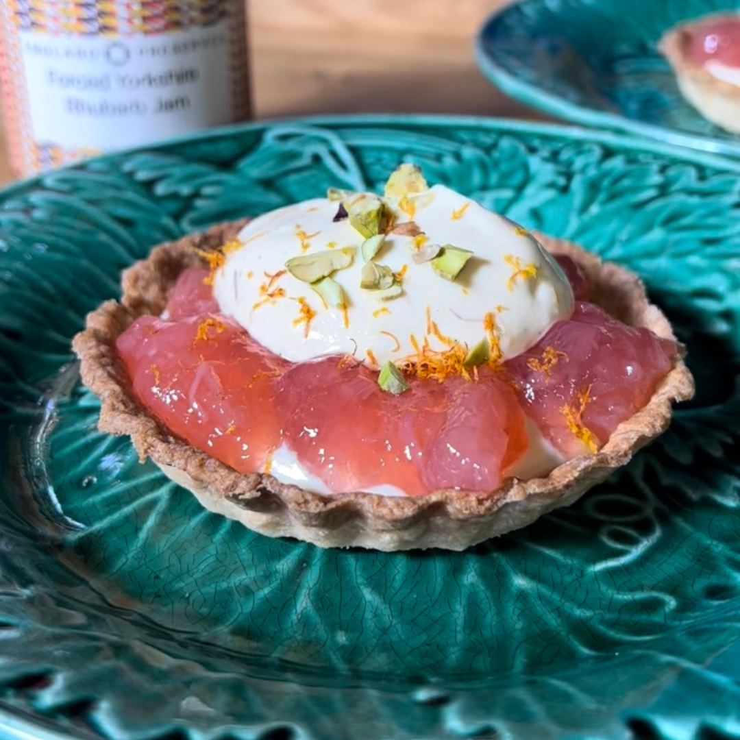 Forced Rhubarb & Custard Tart